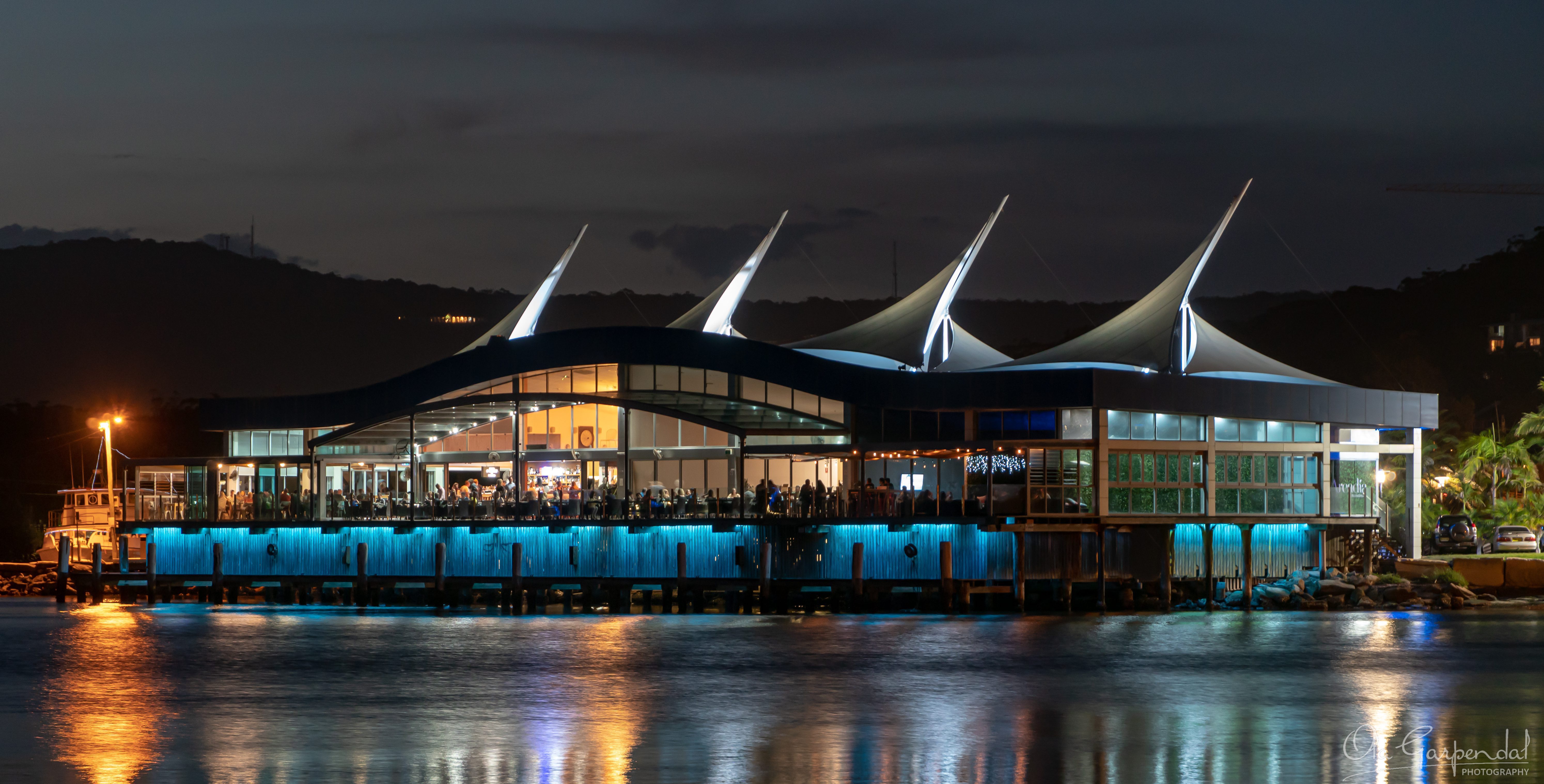 Gosford Waterfront at Night Brisbane Water