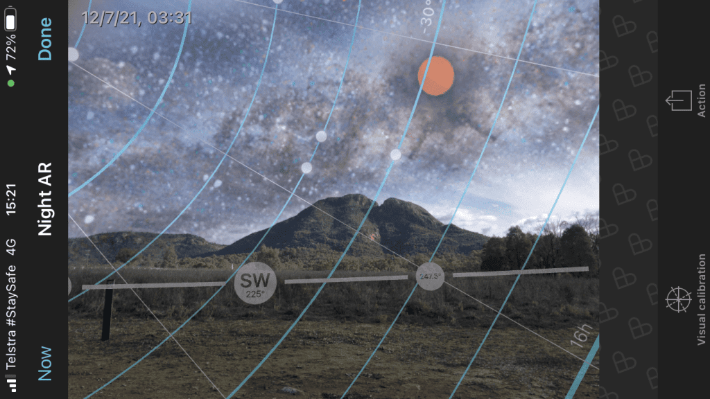 Timelapse planning with PhotoPills