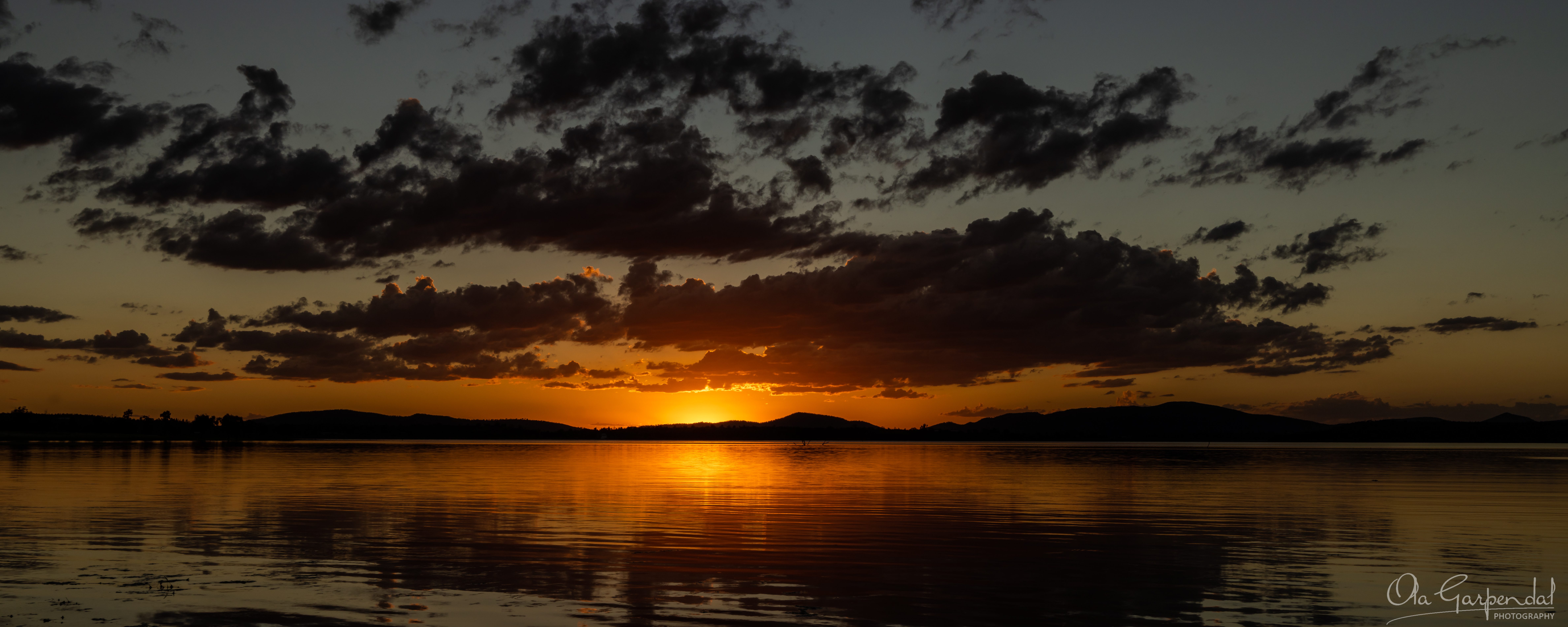 Fire in the Sky Lake Keepit sunset refection orange evening