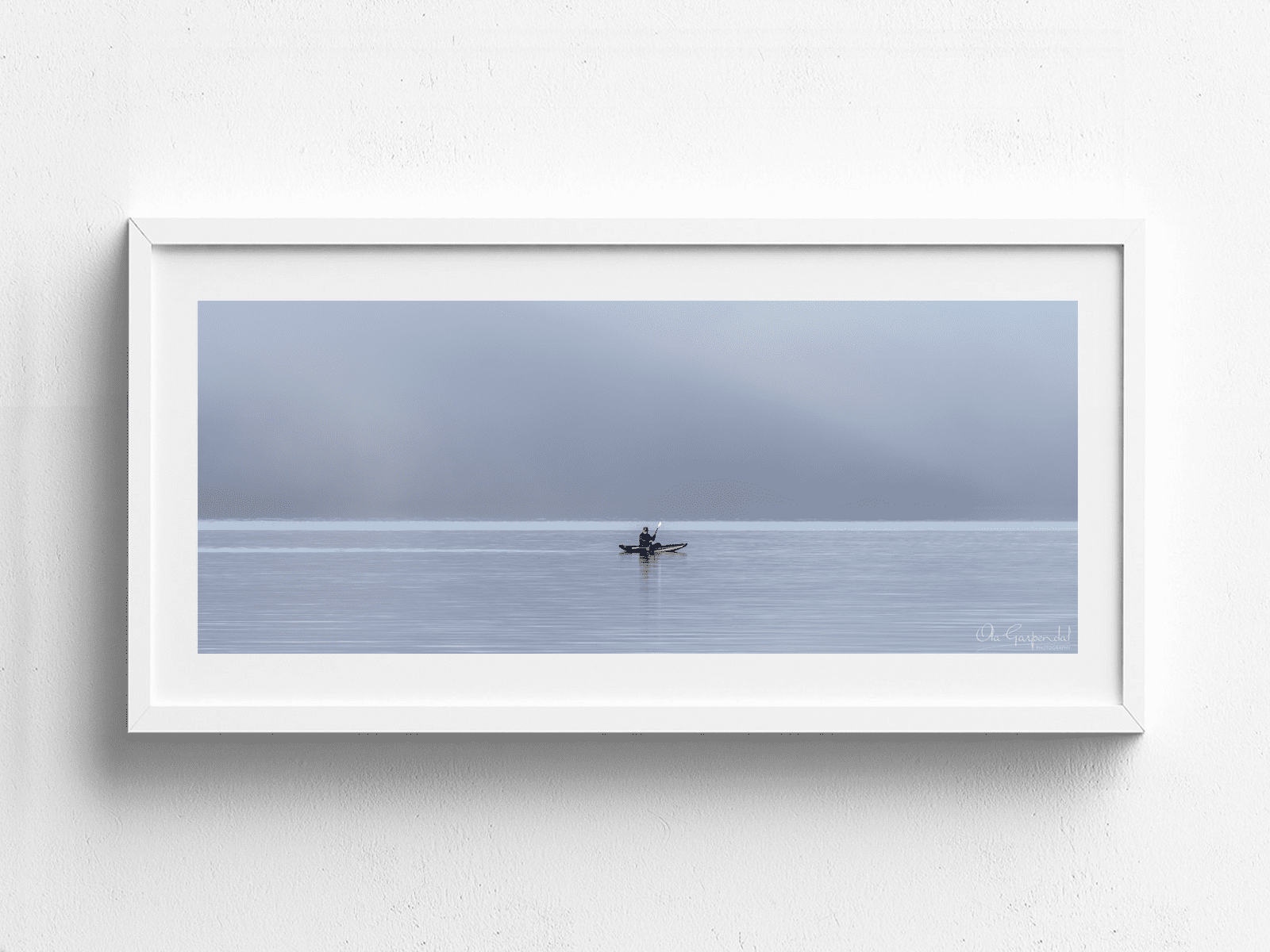 Edge of the World 2-5 L White Frame on small wall